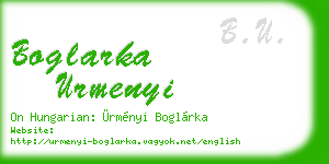 boglarka urmenyi business card